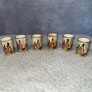 Capri by Royal Sealy Japan Juice Cups MCM Set of 6 Wine Cheese Hand Painted